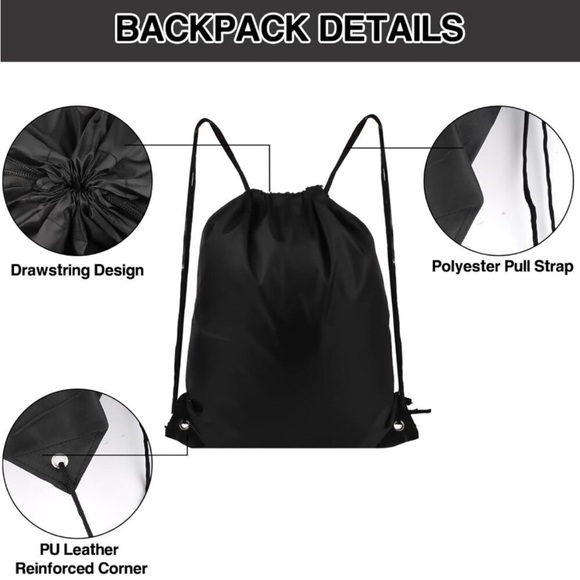 10 NWOT Colorful Drawstring Backpack Set - Picture 4 of 5